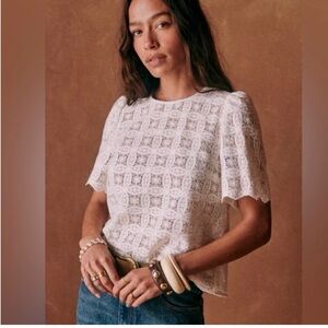 Sezane Lilo blouse, ecru, 6
